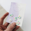 Handmade Buttons - White Confetti Buttons - 15mm - Image 2